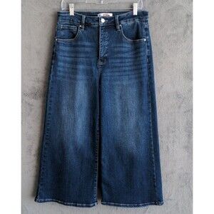 Freckled Poppy X Risen Wide Jeans Size 11/30 Dark Wash Blue High Rise Stretch